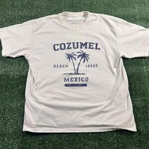 White Cozumel Mexico Graphic T-Shirt. Fits like large